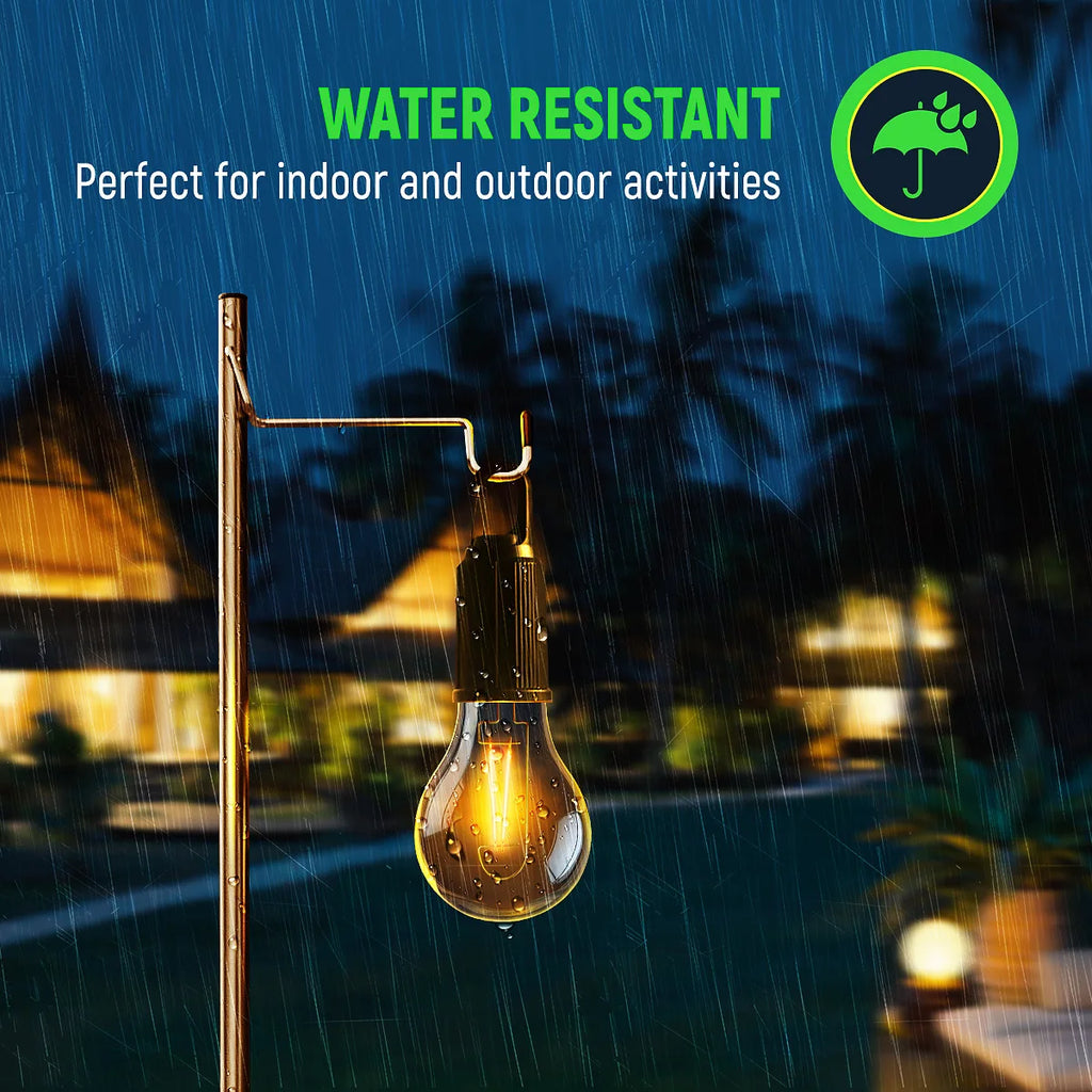 Camping Rechargeable Waterproof LED Tent Lights with Hook, 1/2/4pcs, 3 Modes for Hiking & Backpacking