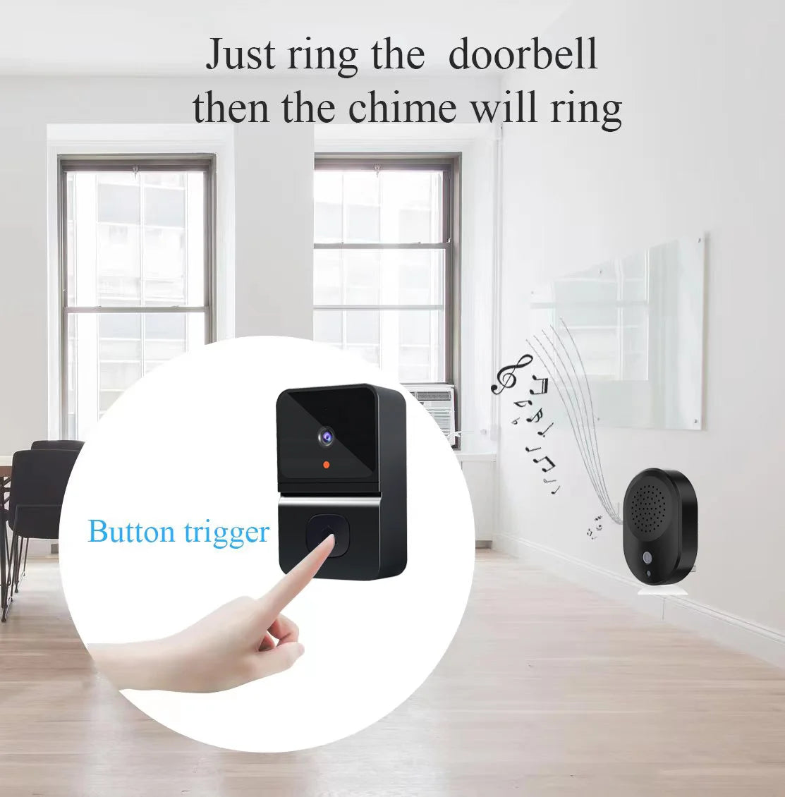 CowLost | wifi-video-doorbell-smart-home-wireless-security-protection-camera-ring-door-bell-intercom-night-vision-rechargeable-kement-app |6