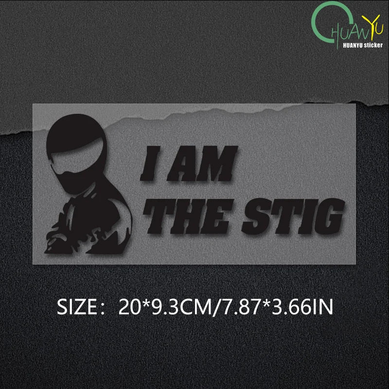 CowLost | i-am-the-stig-creative-text-fun-pattern-racing-rider-sticker |13