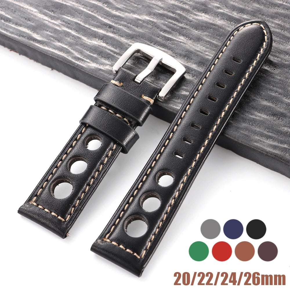 CowLost | cowhide-watch-strap-vintage-genuine-leather-20mm-22mm-24mm-26mm-watchband-women-men-watch-band-for-seiko-belt-with-pin-buckle |1
