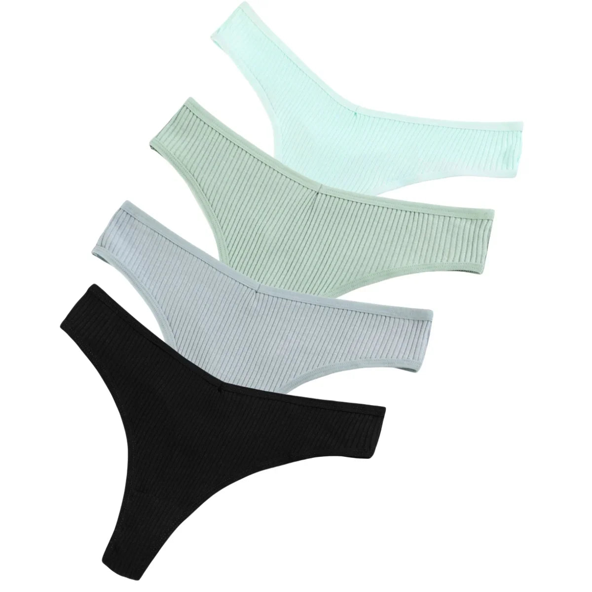CowLost | product_id-4pcs-women-cotton-low-rise-solid-color-v-waist-g-string-thongs-m-xxl |35