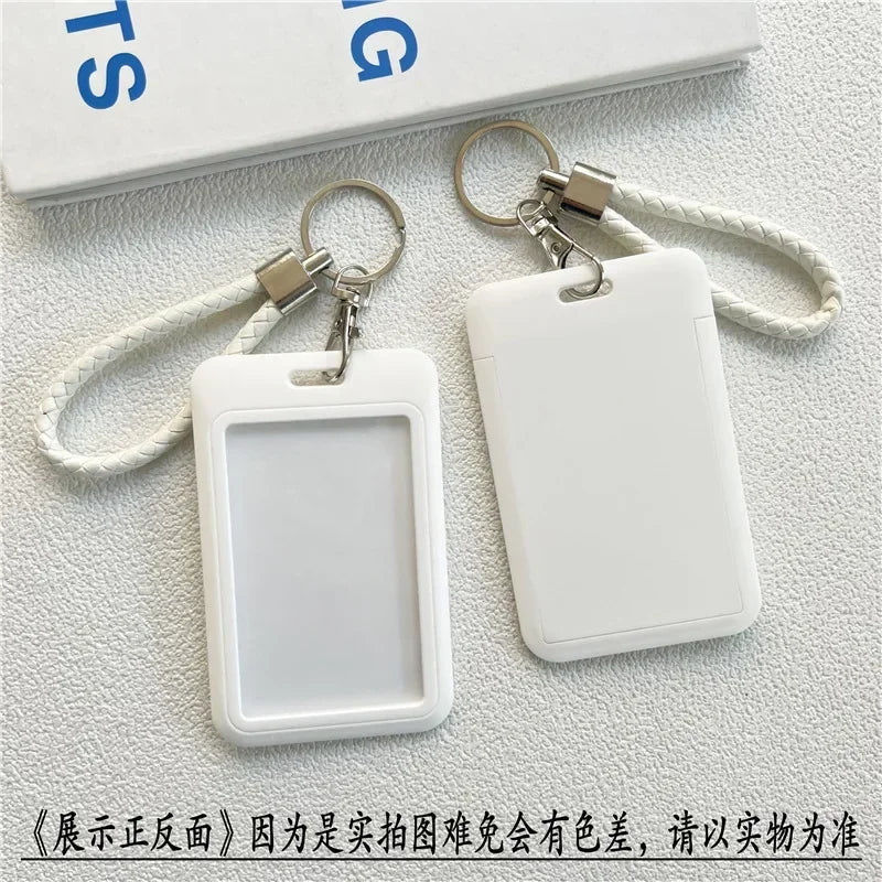 1Pc Solid Color Student Bus ID Card Protective Cover
