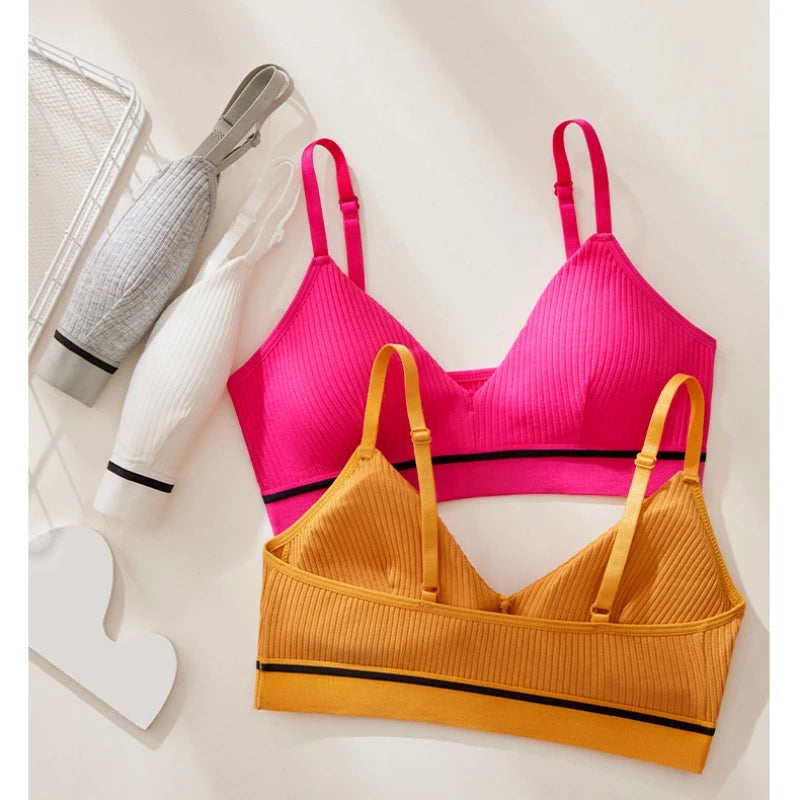 CowLost | product_id-women-s-cotton-wire-free-push-up-tube-top-bra-with-adjustable-straps-solid-color |7