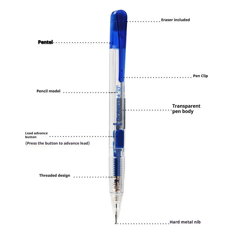 CowLost | product_id-pentel-pd105t-mechanical-pencil-0-5-0-7mm-break-resistant-side-knock-design |5