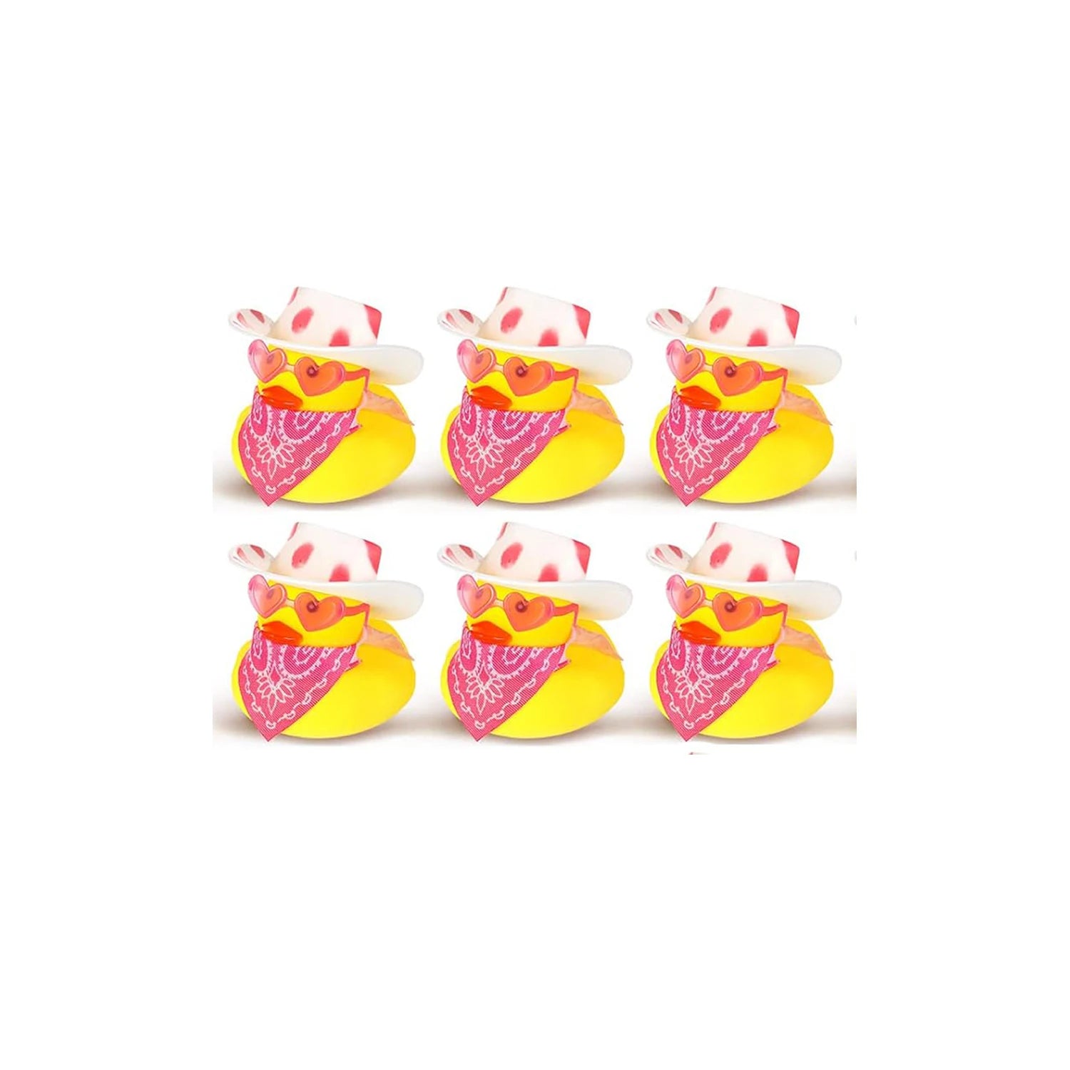CowLost | product_id-6-pack-cowboy-rubber-ducks-with-hat-and-scarf-mini-party-favor-toys-for-shower-and-birthday |10