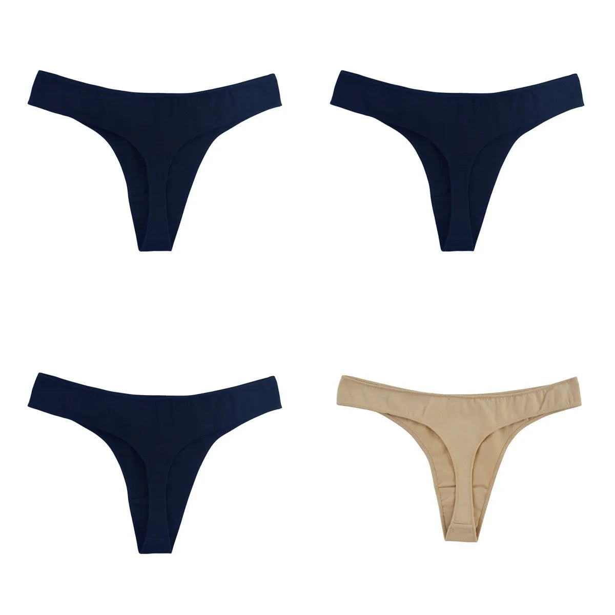 CowLost | product_id-4-pack-women-s-cotton-low-waist-breathable-solid-color-g-string-thongs-m-xl |26