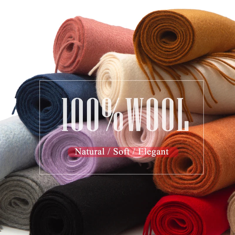 CowLost | winter-pure-long-wool-scarf-women-luxury-brand |1
