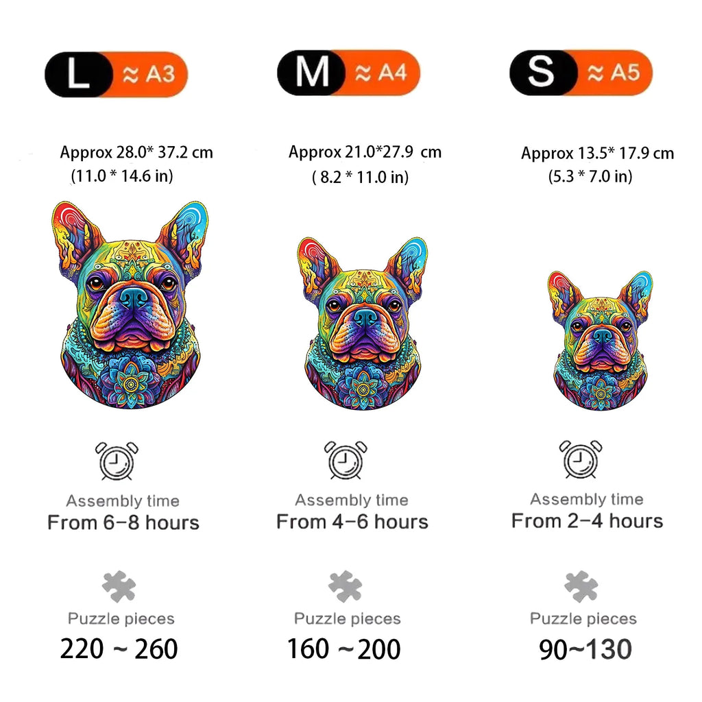 CowLost | product_id-puppy-pattern-wooden-3d-puzzle-animal-shape-stress-relief-toy-gift |2