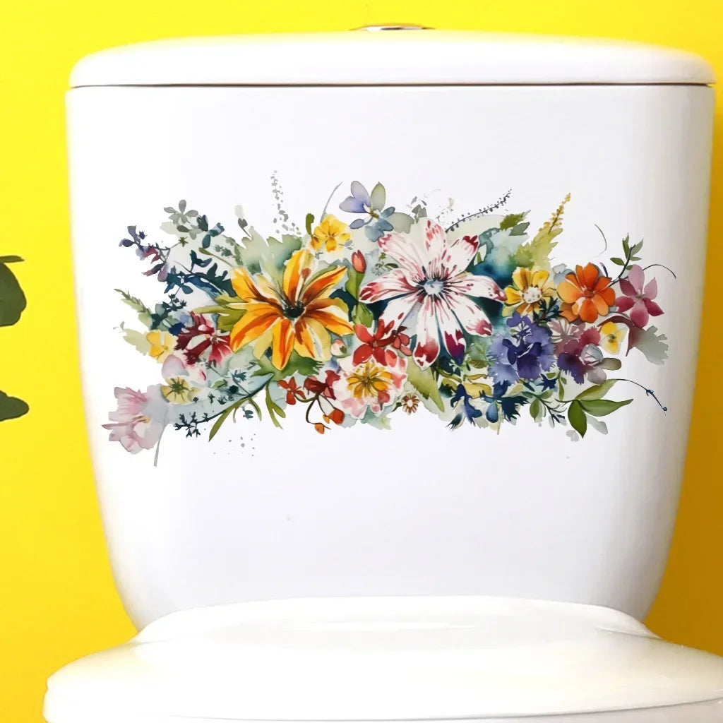 CowLost | toilet-stickers-flower-stickers-bathroom-self-adhesive-painting |3