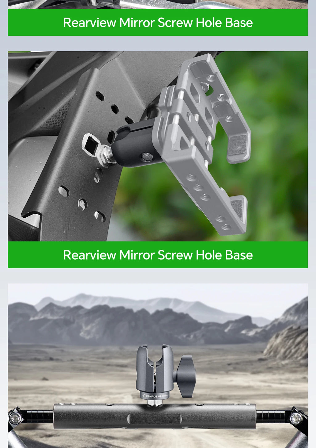 CowLost | product_id-fanaue-1-inch-ball-mount-swivel-arm-with-m6-m8-m10-1-4-screws-for-bicycle-motorcycle-camera |13