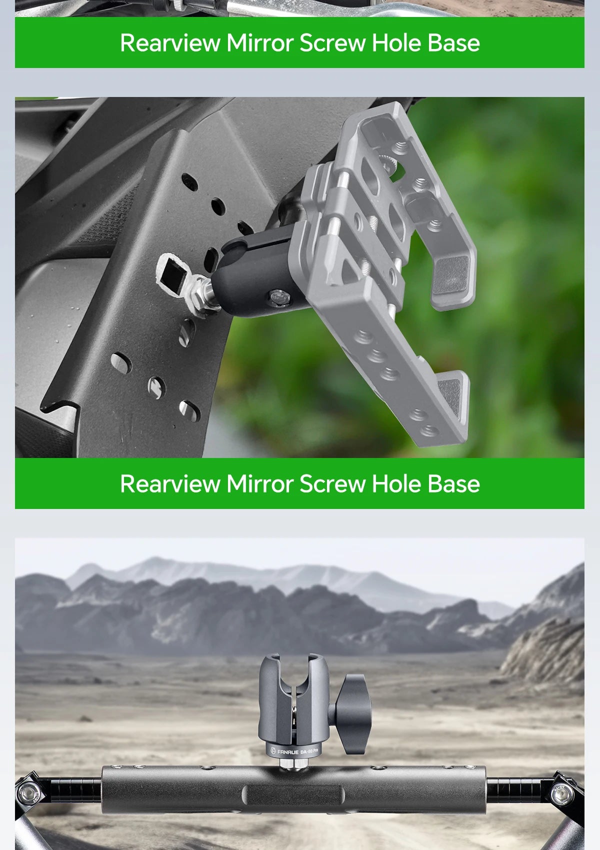 CowLost | product_id-fanaue-1-inch-ball-mount-swivel-arm-with-m6-m8-m10-1-4-screws-for-bicycle-motorcycle-camera |13
