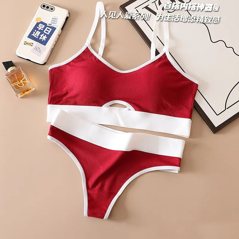 CowLost | product_id-women-s-cotton-push-up-bra-seamless-low-rise-thong-set-with-u-back-padded-support |12