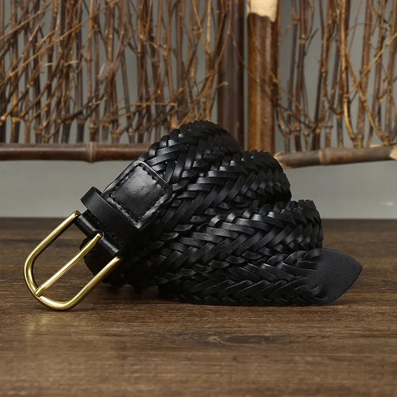 CowLost | 3cm-unisex-fashion-designer-weaving-belt |19