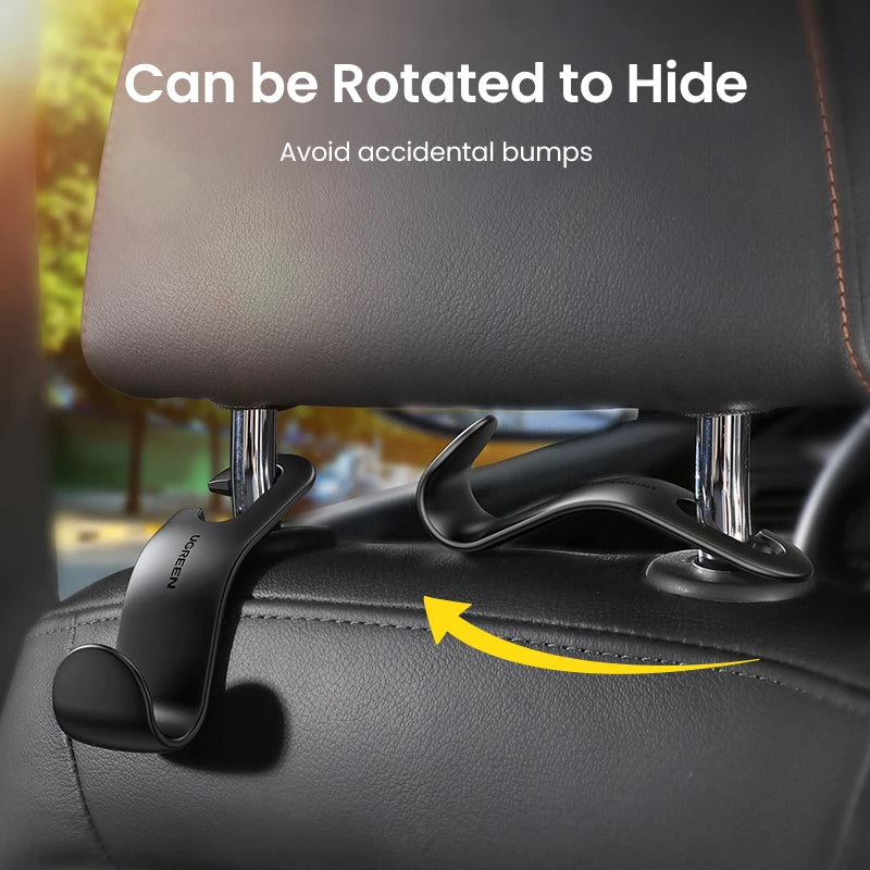 CowLost | ugreen-2pcs-car-holder-in-car-adjustable-backseat-headrest-hanger-hooks |5