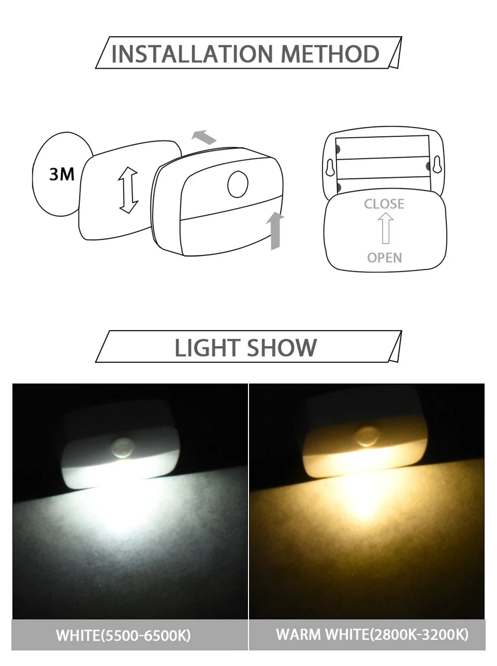 CowLost | motion-sensor-light-indoor-led-night-light-stick-on-nightlight-battery-operated-lights-for-hallway-stair-closet-bedroom-bathroom |15