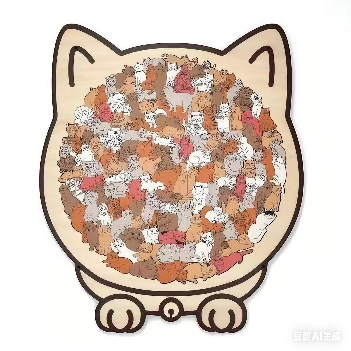 CowLost | product_id-colored-cat-wooden-jigsaw-puzzle-unique-animal-shape-creative-gift |21