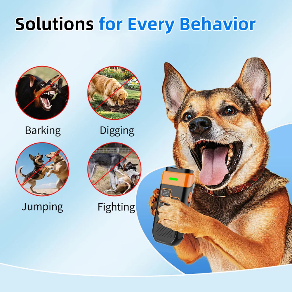 Dual Ultrasonic Rechargeable Dog Repeller with LED Flashlight for Training and Bark Deterrent