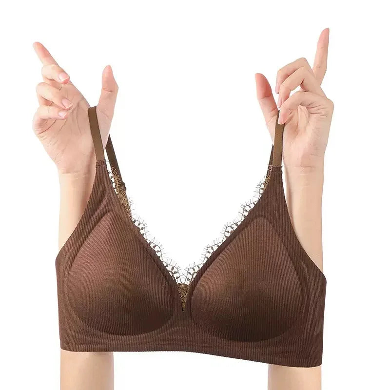 CowLost | product_id-french-lace-wire-free-push-up-bra-for-small-large-breasts |2