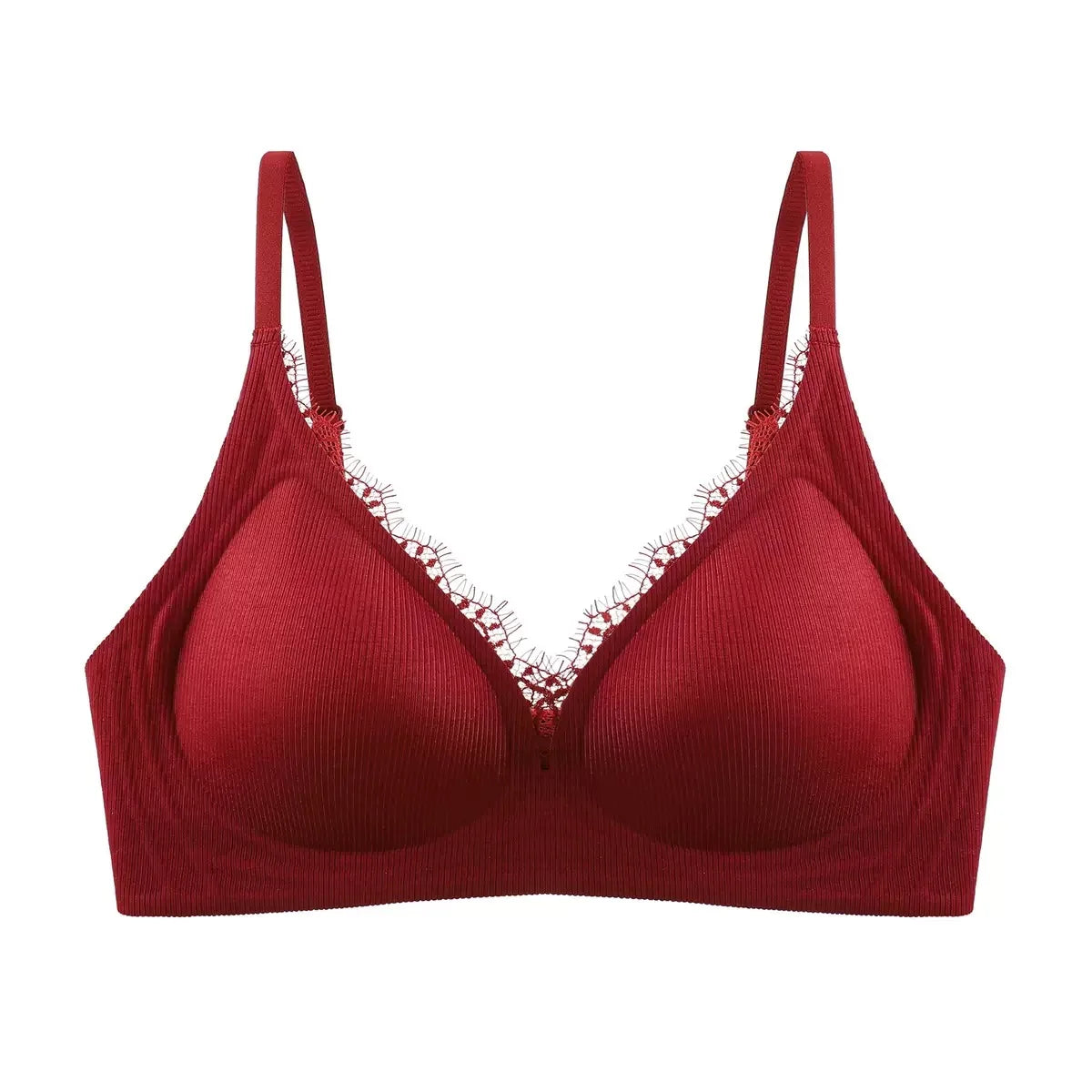 CowLost | product_id-french-lace-wire-free-push-up-bra-for-small-large-breasts |7