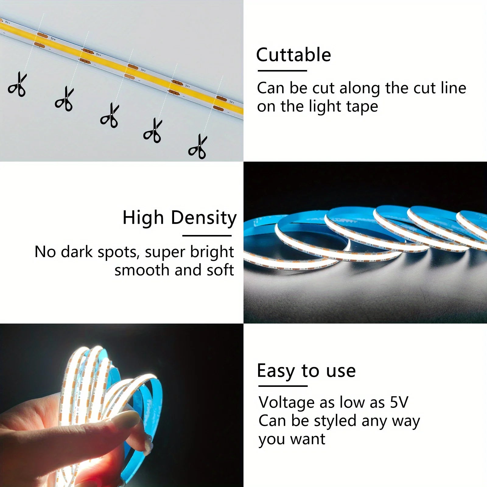 CowLost | tv-led-backlight-strips-bars-product_id-5v-usb-cob-led-touch-dimmable-flexible-light-strip-for-home-decoration |3
