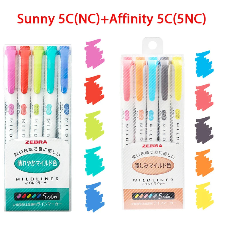 CowLost | product_id-zebra-mildliner-highlighters-5-40-colors-dual-tip-markers-for-art-and-drawing |15