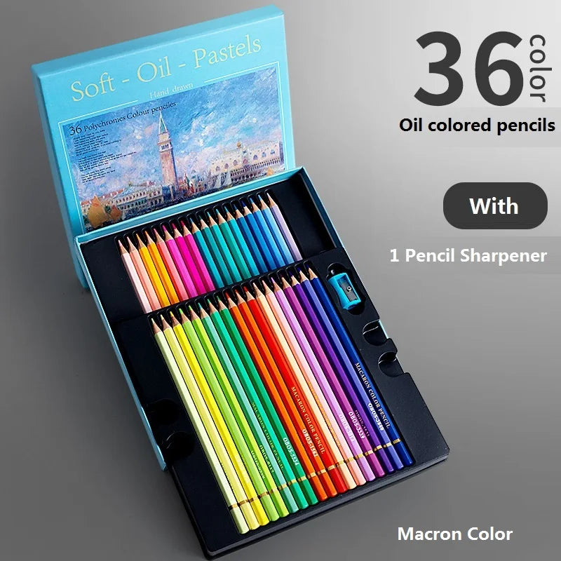 CowLost | 12-24-36-colors-soft-oil-pastel-colored-pencil-set-classic-macaron-morandi-water-soluble-coloring-painting-aesthetic-lapices-1 |7