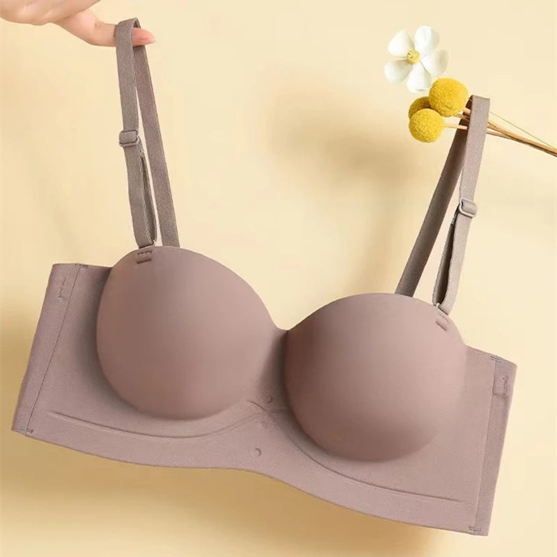 CowLost | product_id-strapless-wireless-push-up-bra-with-beautiful-back-comfortable-breathable-womens-underwear |1