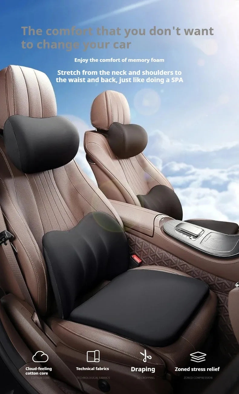 CowLost | back-lumbar-support-cushions-product_id-memory-foam-car-neck-pillow-and-lumbar-cushion-set-for-driving-comfort |6