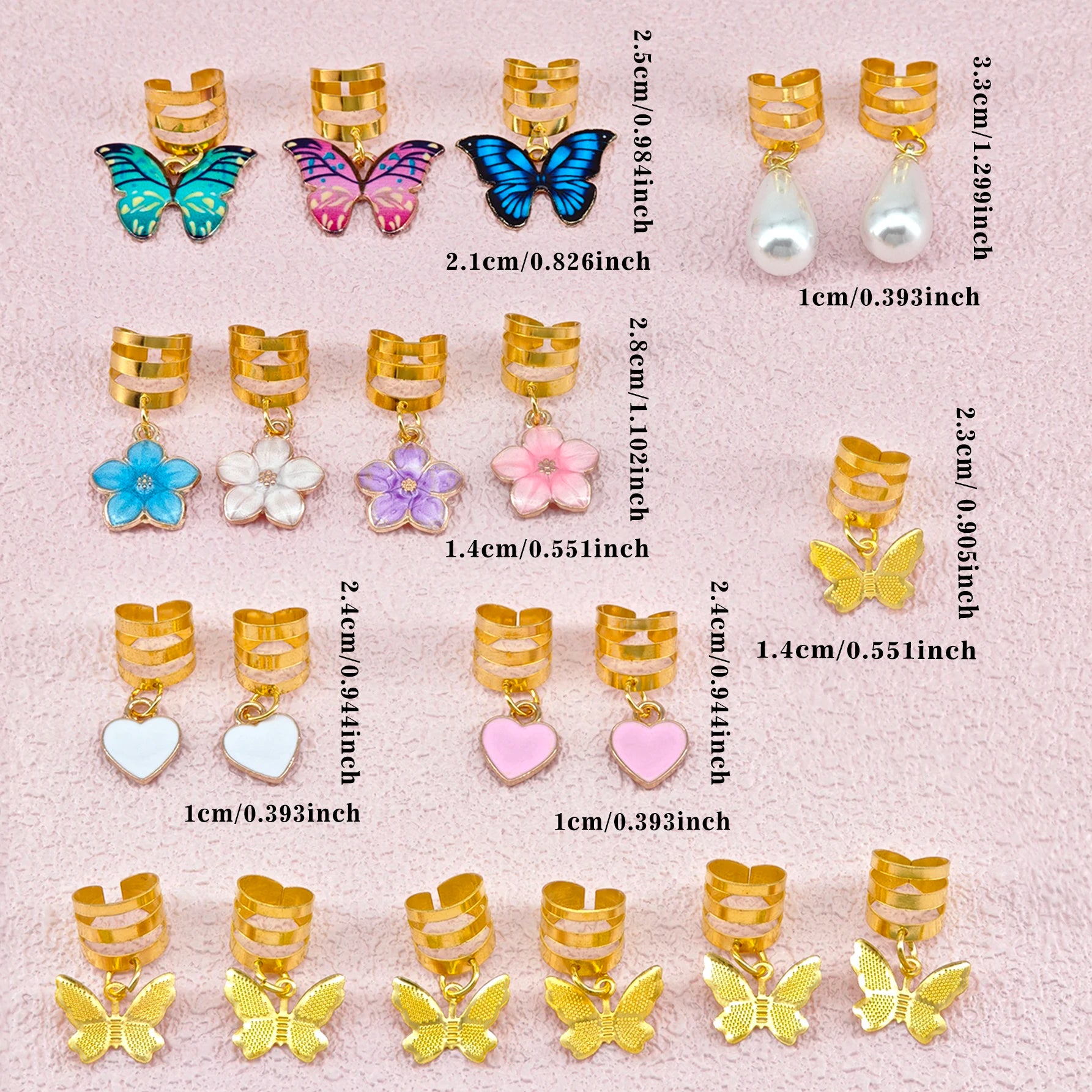 CowLost | 20pcs-butterfly-braid-clips-crystal-dreadlock-hair-accessories |6