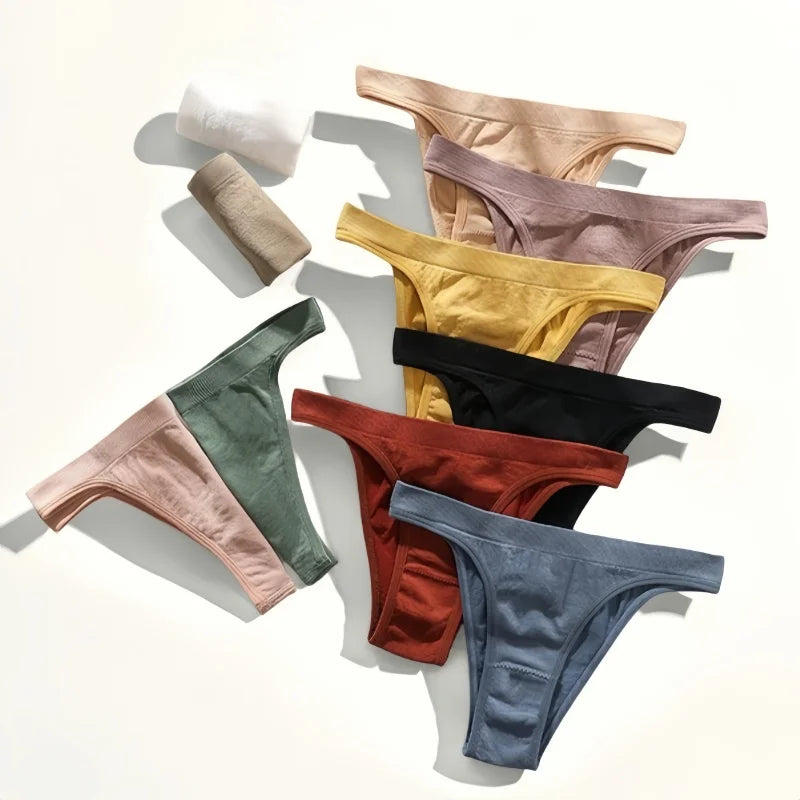 CowLost | product_id-5pcs-women-seamless-brazilian-high-leg-solid-color-panties |1