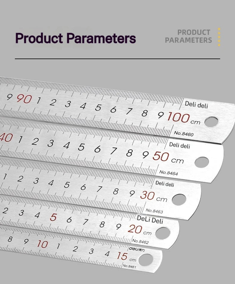 CowLost | deli-stainless-steel-ruler-for-students-and-woodworkers |16
