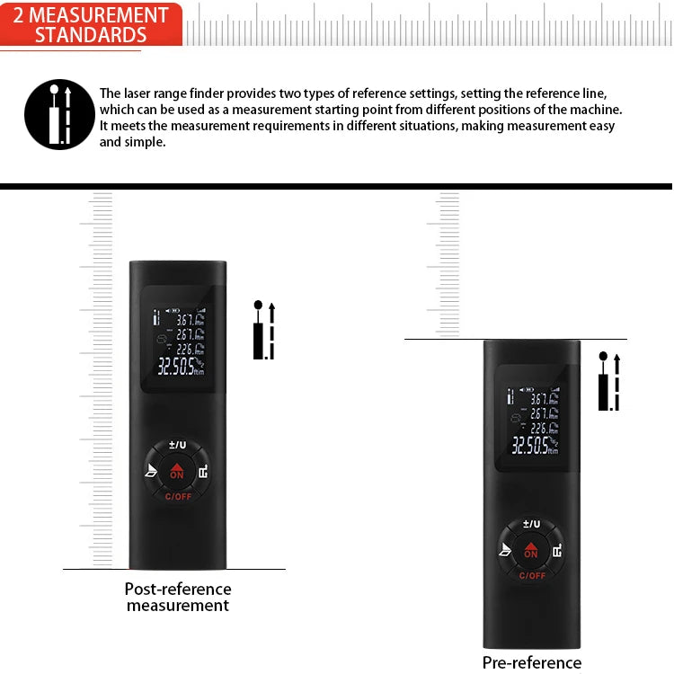 40M Rechargeable Handheld Infrared Laser Distance Meter Rangefinder for Decoration