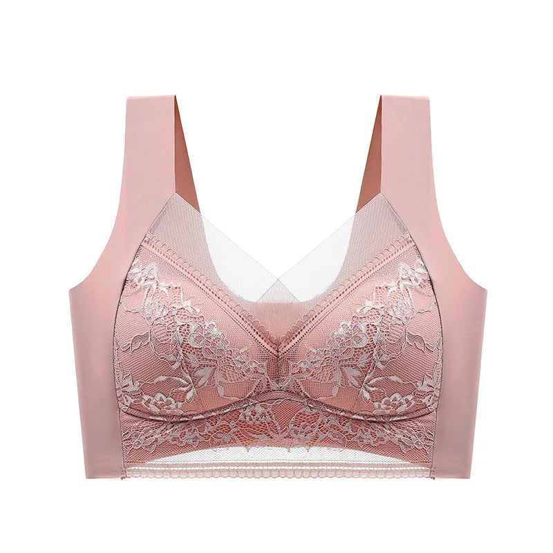 CowLost | fallsweet-seamless-ice-silk-push-up-bra-for-women-wireless-lace-bralette-plus-size-brassiere-summer-comfort-underwear-lingerie |5