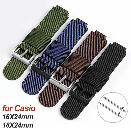 CowLost | 16mm-18mm-nylon-strap-for-casio-ae-1200-1300-f-108-sgw-300-400-500-w-800h-canvas-watch-band-quick-release-mens-accessories-belt |1