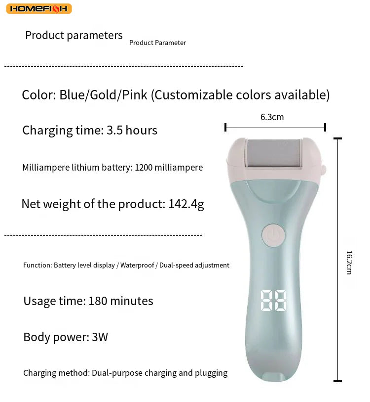 CowLost | product_id-homefish-usb-rechargeable-electric-pedicure-foot-grinder-with-replacement-heads-for-callus-removal |15