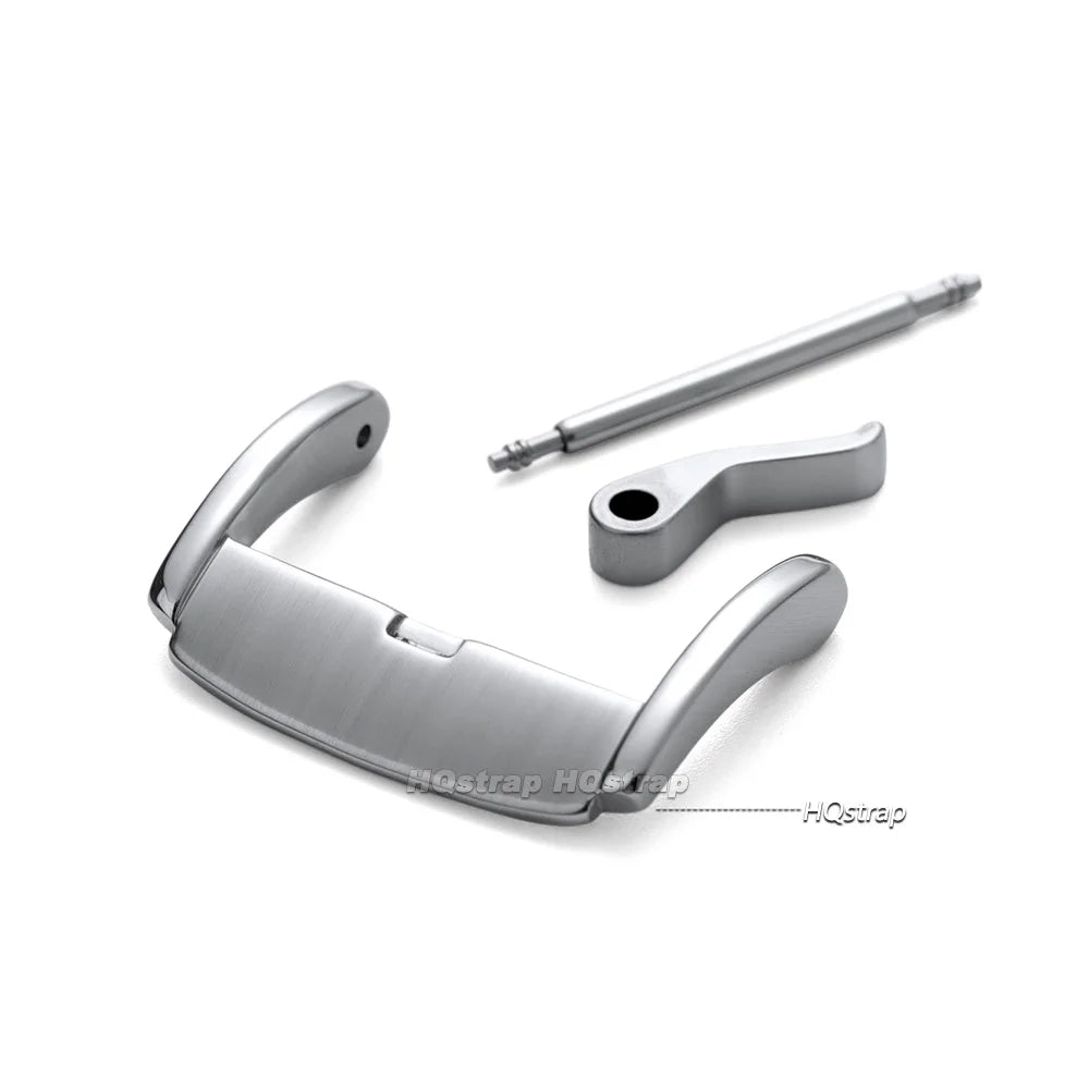 20mm Stainless Steel Watch Buckle Clasp for Leather Strap Replacement Silver Pin