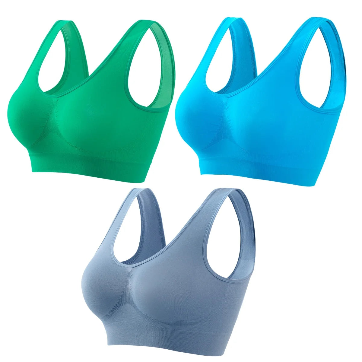 CowLost | product_id-3pcs-seamless-wireless-plus-size-crop-top-bra-set-s-5xl-breathable-sport-brassiere |17