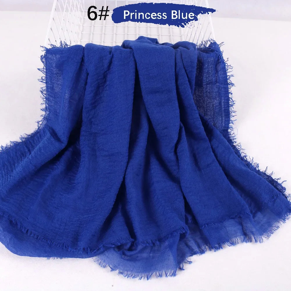 180X90CM Muslim Women Crinkle Hijab Soft Cotton Scarf