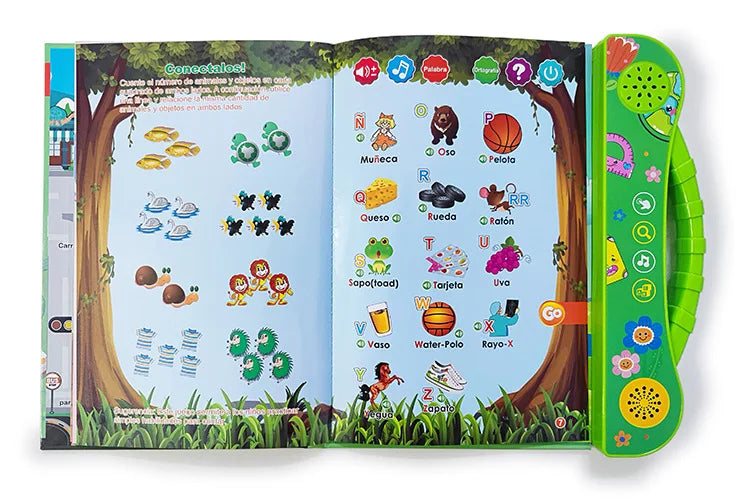Spanish Talking Sound Education Book with 4 Games and English Stories for Children Ages 5-8