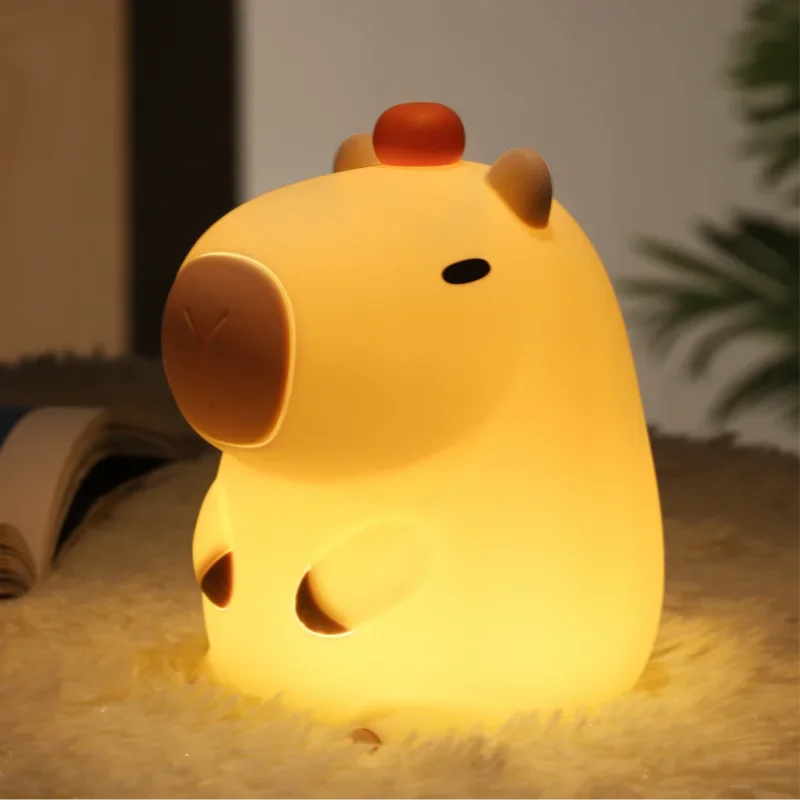 CowLost | product_id-cartoon-capybara-usb-rechargeable-silicone-night-light-with-dimming-and-timer |1