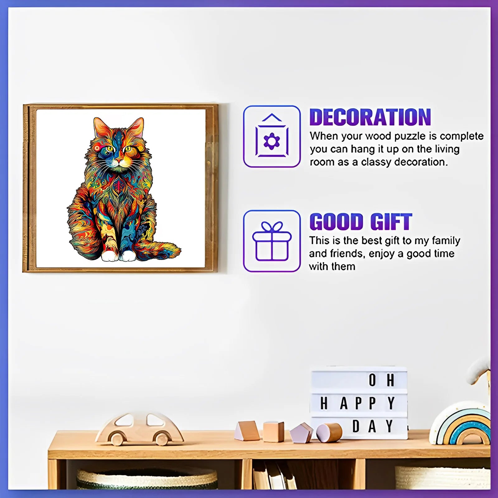 CowLost | unique-cat-pattern-wooden-puzzle-irregular-animal-shapes-leisure-toys-the-gift-for-halloween-christmas-birthday |4