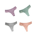 CowLost | product_id-4pcs-women-s-cotton-low-waist-lace-trim-solid-color-g-string-thongs-set |22