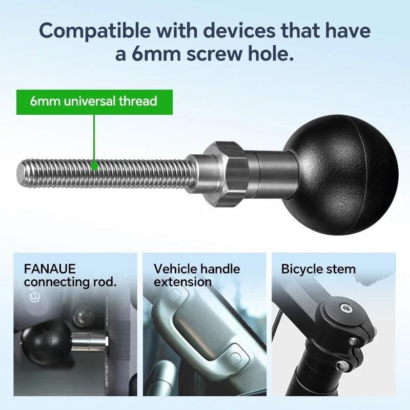 CowLost | product_id-fanaue-car-a-pillar-m6-screw-ball-head-base-with-25mm-extension-rod-non-slip-mobile-phone-holder-accessory |3