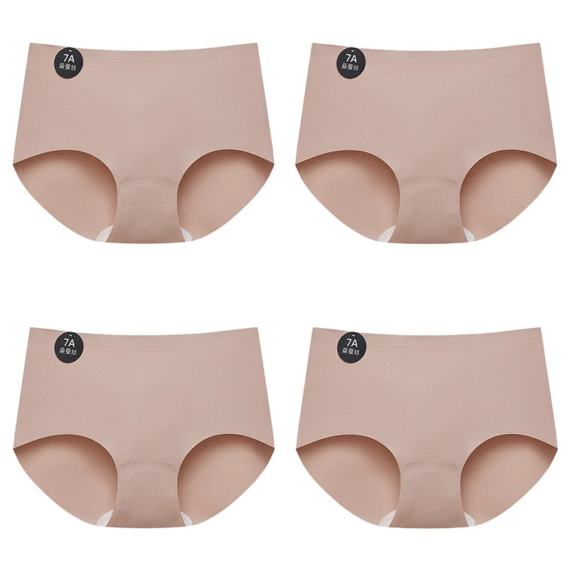 CowLost | product_id-falllsweet-4pcs-womens-seamless-ice-silk-soft-thin-briefs |8