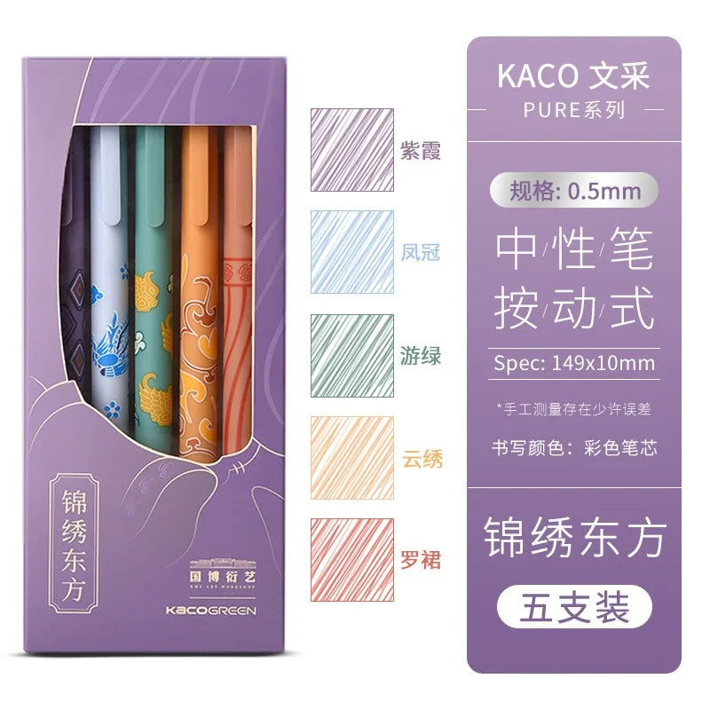 CowLost | product_id-kaco-5pcs-gel-pen-set-0-5mm-colored-ink-smooth-writing-office-school |24