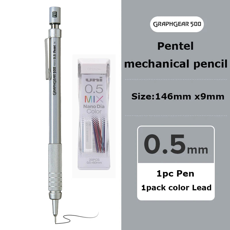 CowLost | product_id-japanese-pentel-automatic-mechanical-pencil-metal-head-0-3-0-5-0-7-0-9mm-for-writing-drawing-sketching |12