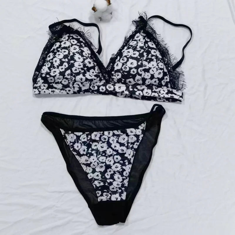 CowLost | product_id-women-s-wireless-lace-push-up-bra-and-low-waist-briefs-set |3
