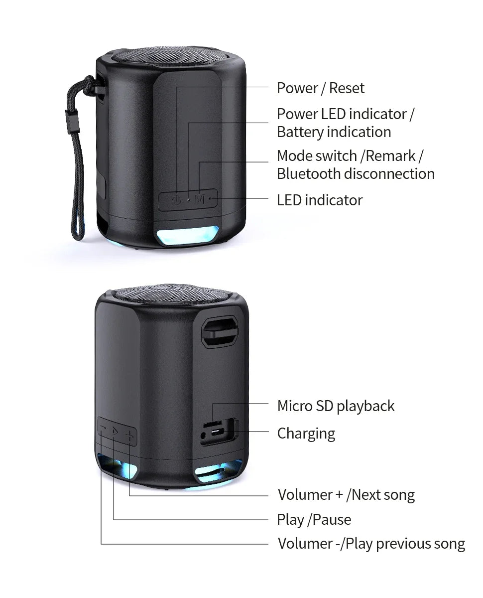 CowLost | mlove-portable-bluetooth-speaker-bluetooth-5-3-rgb-lights-compact-high-fidelity-sound-tws-connectivity |8