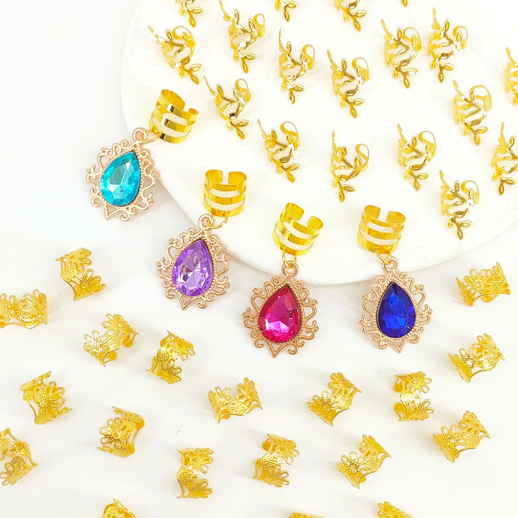 CowLost | 44pcs-gorgeous-gemstone-dreadloc-hair-jewelry-accessories |3