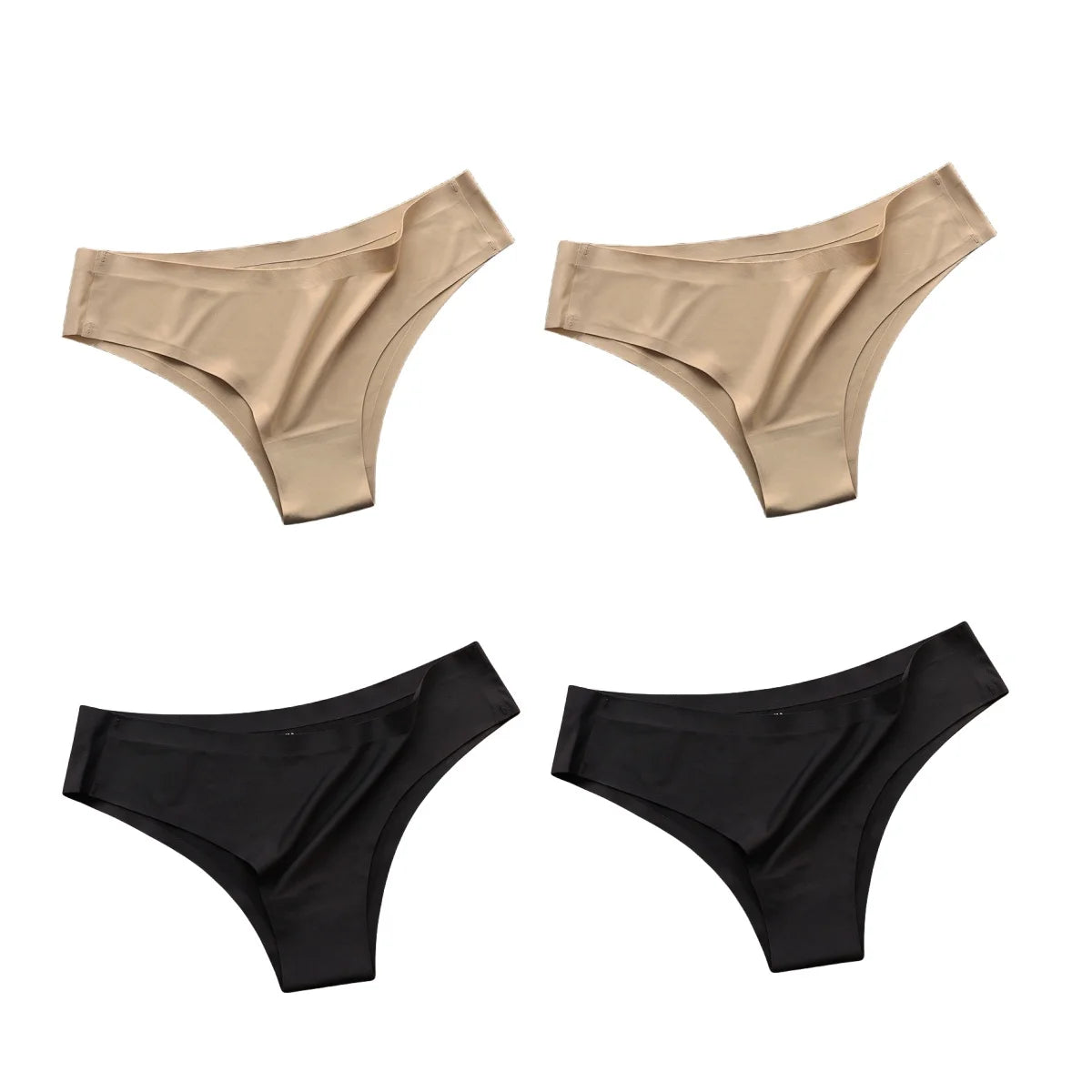 CowLost | product_id-4pcs-women-s-ice-silk-low-rise-brazilian-briefs-soft-breathable-panties-m-xl |30